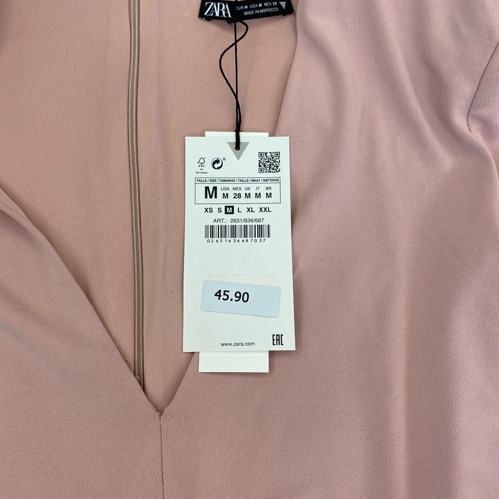 Beautiful Zara Blush Bodysuit with shoulder pads